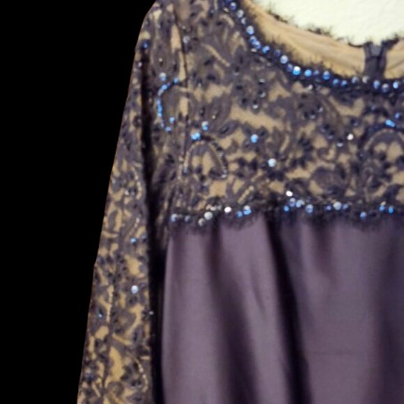 Tadashi Collection Formal Brown Dress with Bead Detail at top front and back - Picture 2 of 4